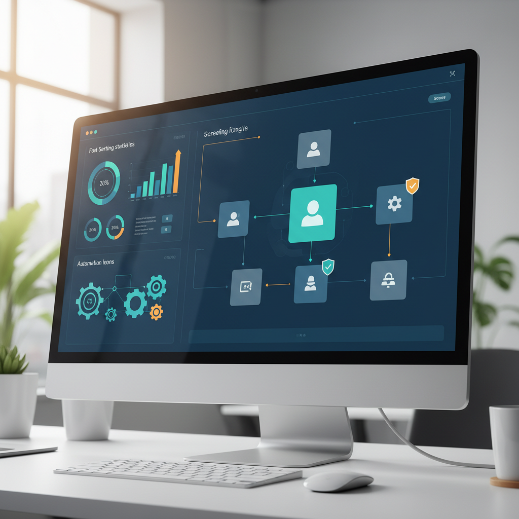 Tableau de bord de recrutement numérique avec statistiques et automatisation.