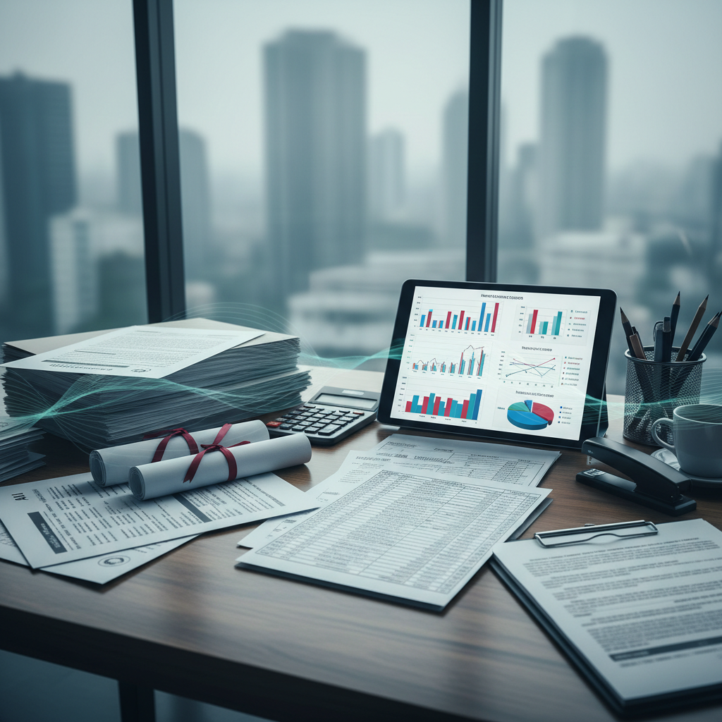 Bureau administratif symbolisant les coûts indirects du détachement.