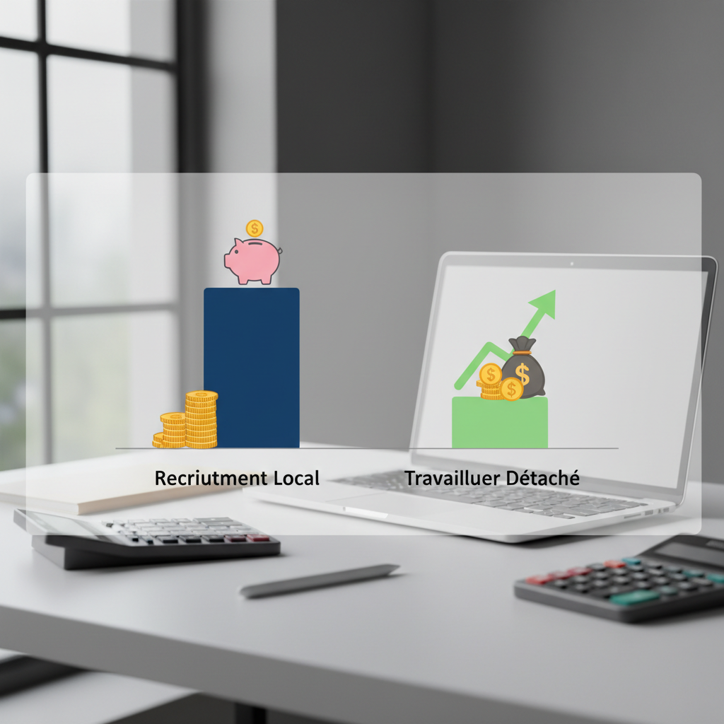 Graphique comparant les coûts des travailleurs locaux et détachés.